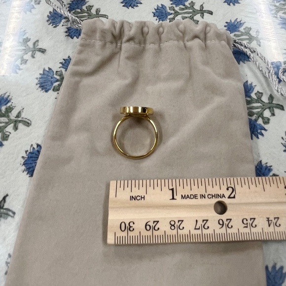 New J.Crew Mother of Pearl & Gold Plated Ring and Earring Set - Picture 10 of 15